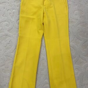 Banana Republic Yellow Textured Flare Pants